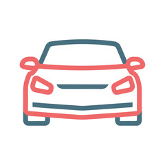 Aufkleber - Modern car front view icon with clean lines and a two tone color scheme