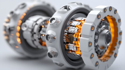 Poster - Close-up view of intricate mechanical parts.