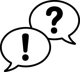 Poster - Two speech bubbles one with an exclamation mark and the other with a question mark