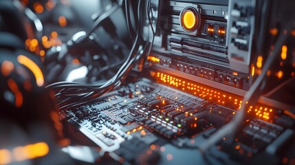 Poster - Close-up view of intricate circuitry and wiring.