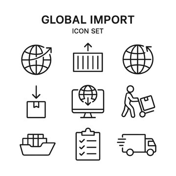 Clean vector pictogram collection. Outline symbols. Line design