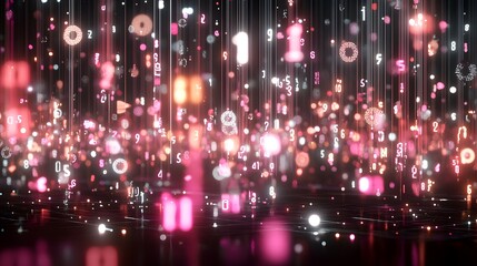 Aufkleber - Abstract digital display of numbers and symbols.