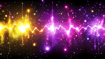 Aufkleber - Vibrant abstract design with glowing lines and stars.