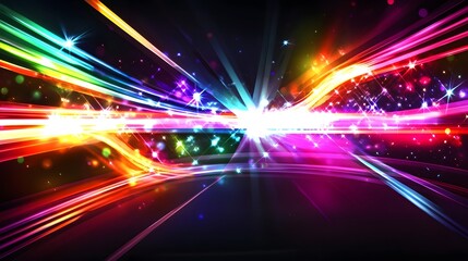 Poster - Vibrant abstract design with radiating lines of color.