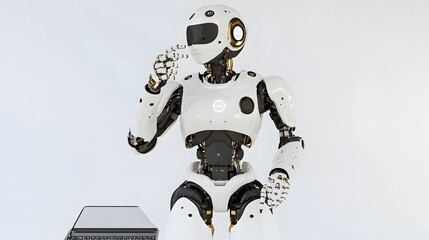 Poster - A sophisticated robot contemplates.