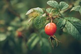 A detailed image of a vivid red rosehip