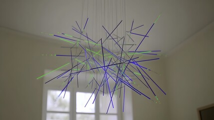 Aufkleber - Abstract light installation hanging from the ceiling.