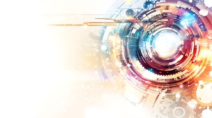 Aufkleber - Abstract illustration of intricate technological gears and circuits.