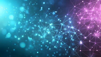 Aufkleber - Abstract network graphic design with glowing points and lines.
