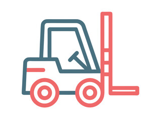 Aufkleber - Forklift Truck Icon in Blue and Pink on White Background