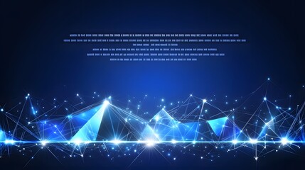 Aufkleber - Abstract geometric design with interconnected shapes and glowing points.