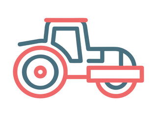 Aufkleber - Road Roller Icon in Blue and Red Outline Style