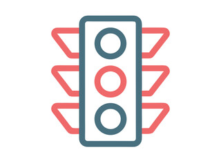 Poster - Red Traffic Light Icon
