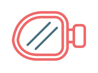 Aufkleber - Side View Mirror Icon with Reflection Lines and Pink Border