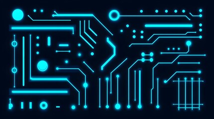 Poster - Glowing circuit board pattern design.