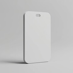 Fototapete - Blank rectangular identification tag on a light gray background.