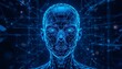 © IQ-Photography - Embrace the future of AI identity and digital humans with this cybernetic wireframe face design ideal for tech-focused content