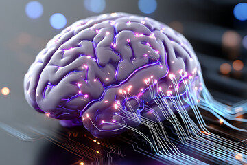 Poster - Innovative Representation of a Digital Brain With Circuitry Blending Technology and Human Cognition