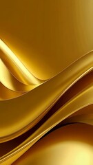 Poster - Elegant background featuring abstract flowing shapes with smooth golden surfaces and subtle shadows