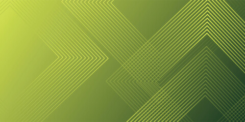 Poster - Green abstract background with glowing geometric lines. Modern gradient rounded square lines pattern.