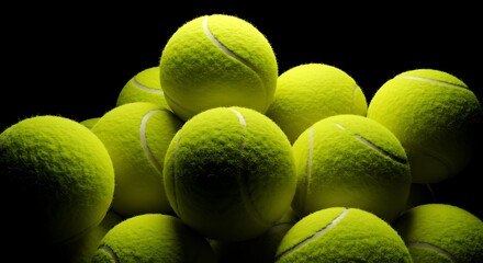 Bright green and yellow sport tennis balls like Easter eggs