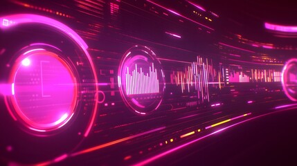 Poster - Futuristic interface with glowing data displays.