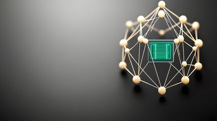 Poster - A complex network encloses a computer chip.
