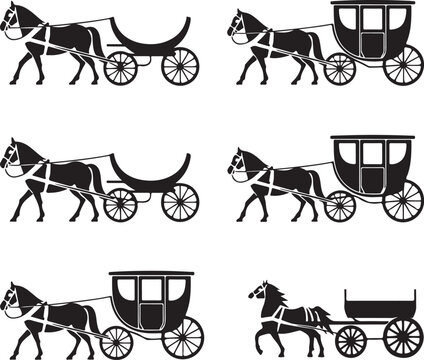 hors silhouette bundle vector illustration