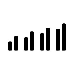 Poster - A signal strength indicator shows increasing bars isolated on white background