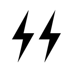 Poster - Two black lightning bolts isolated on white background