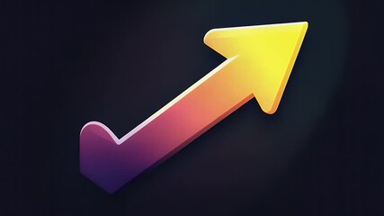 Poster - Animated upward pointing arrow with a gradient color scheme on a dark background representing growth and progress