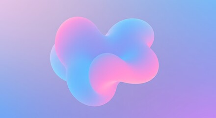 Poster - Soft amorphous pastel blob floats gently