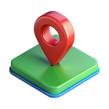 3d map pin location icon isolated on transparent background