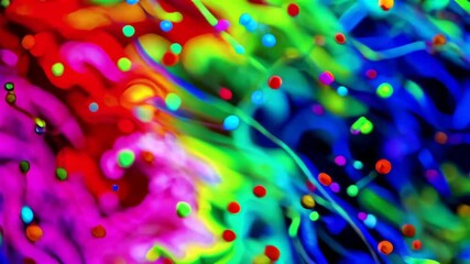 Wall Mural - brightly colored circles of paint are seen in a multicolored background