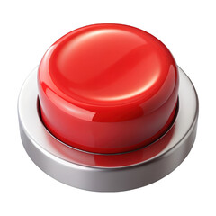 Aufkleber - 3d red push button isolated on transparent background