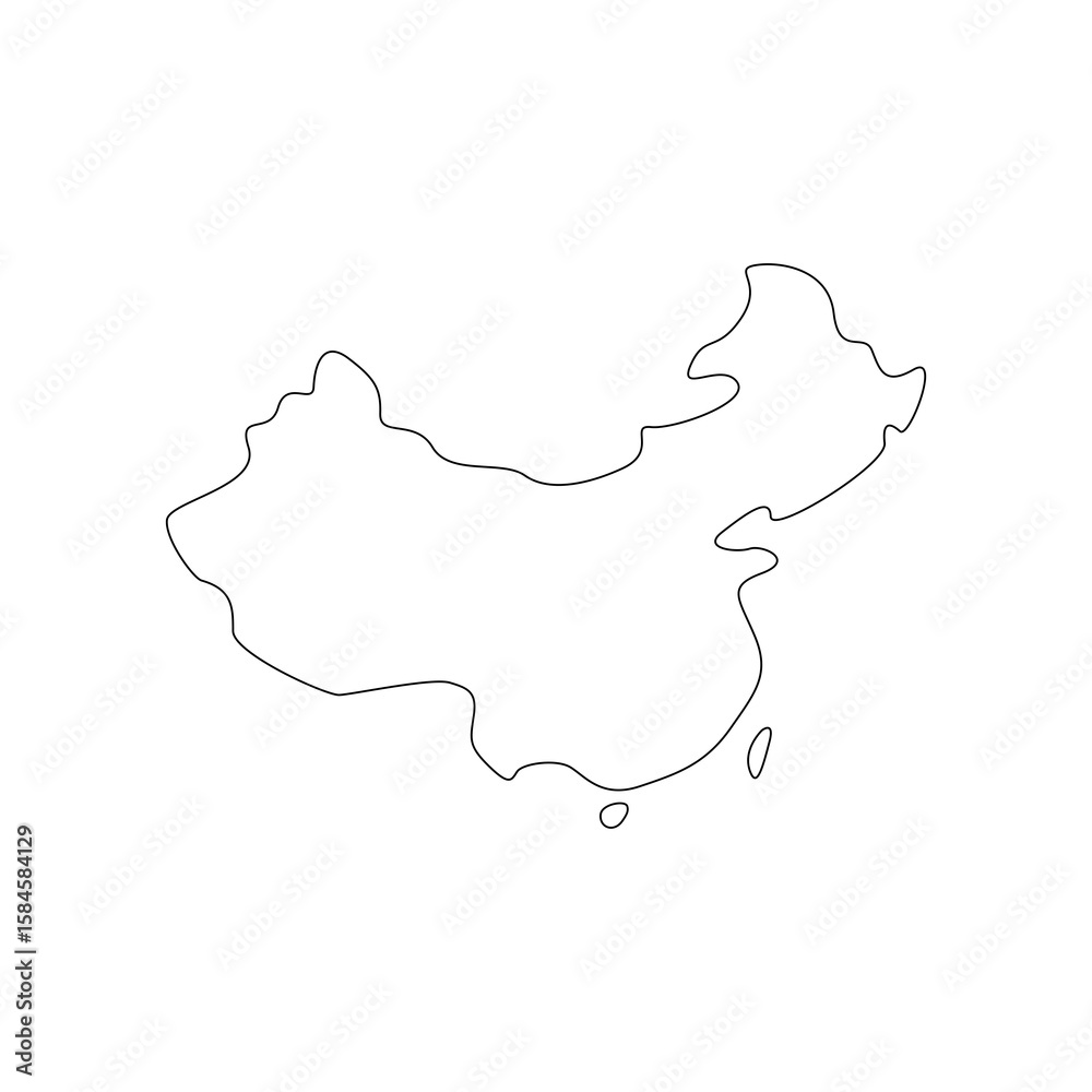 China country map for travel and design presentation. Simple outline ...