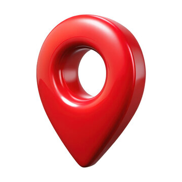 3d red map pin location marker isolated on transparent background