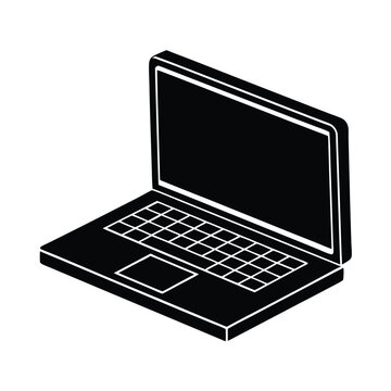 3D Laptop Icon Vector Illustration