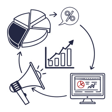 Data analysis process diagram illustration