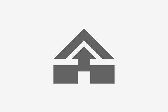 Simple home bold and arrow logo