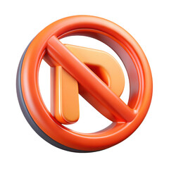 Poster - 3d no parking symbol isolated on transparent background