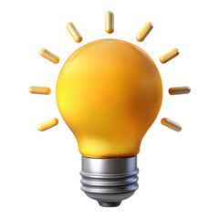 Poster - 3d glowing light bulb idea symbol isolated on transparent background