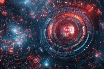 Poster - Intricate circular design with glowing components.