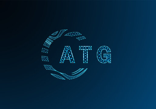 ATG low poly letter logo vector design. ATG lower poly logo design. ATG unique low poly logo design.