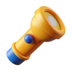 Poster - 3d cartoon flashlight isolated on transparent background