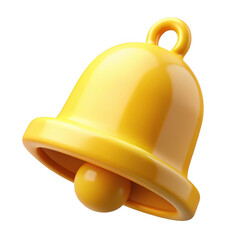 Poster - 3d yellow notification bell isolated on transparent background