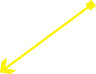 Poster - Yellow arrow pointing down and left diagonal