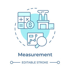 Poster - Measurement soft blue concept icon. Resources data gathering. Step in capacity organization processes. Round shape line illustration. Abstract idea. Graphic design. Easy to use in presentation