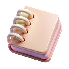 Poster - 3d pastel spiral notebook isolated on transparent background