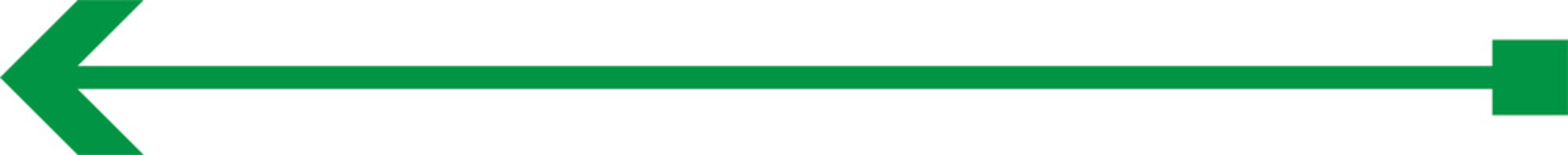 Poster - Green arrow pointing left on a white background